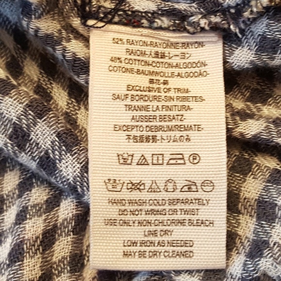 Free People plaid top oversized flowy - Picture 4 of 8